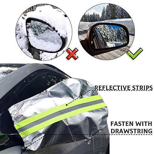 iZoeL Auto Windschutzscheibenabdeckung Frontscheibenabdeckung mit Magnet schutzt Seitenspiegel, Magnetische Auto Scheibenabdeckung Winter Frostschutz Eisschutzfolie (196CM*126CM für SUV PKW)