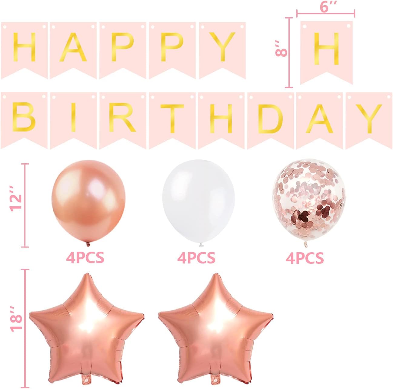 iZoeL Silvester Deko 2023 Party Set Rose Gold 2023 Silvesterparty Dekoration Set, Happy New Year Deko Girlande, Spiral Deckendeko, Luftballons zur Silvesterdeke Tortendeko Rose Gold