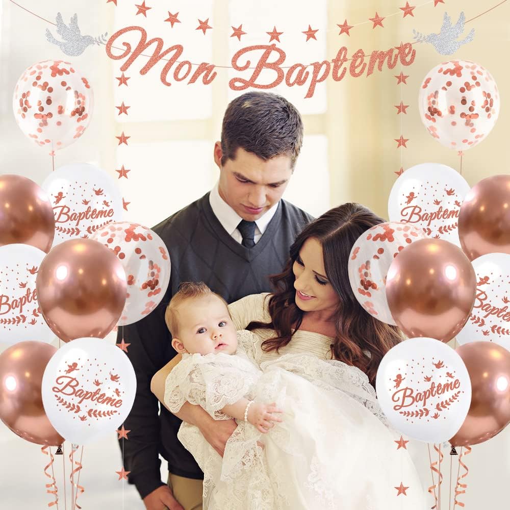 iZoeL Decoration Bapteme rose gold