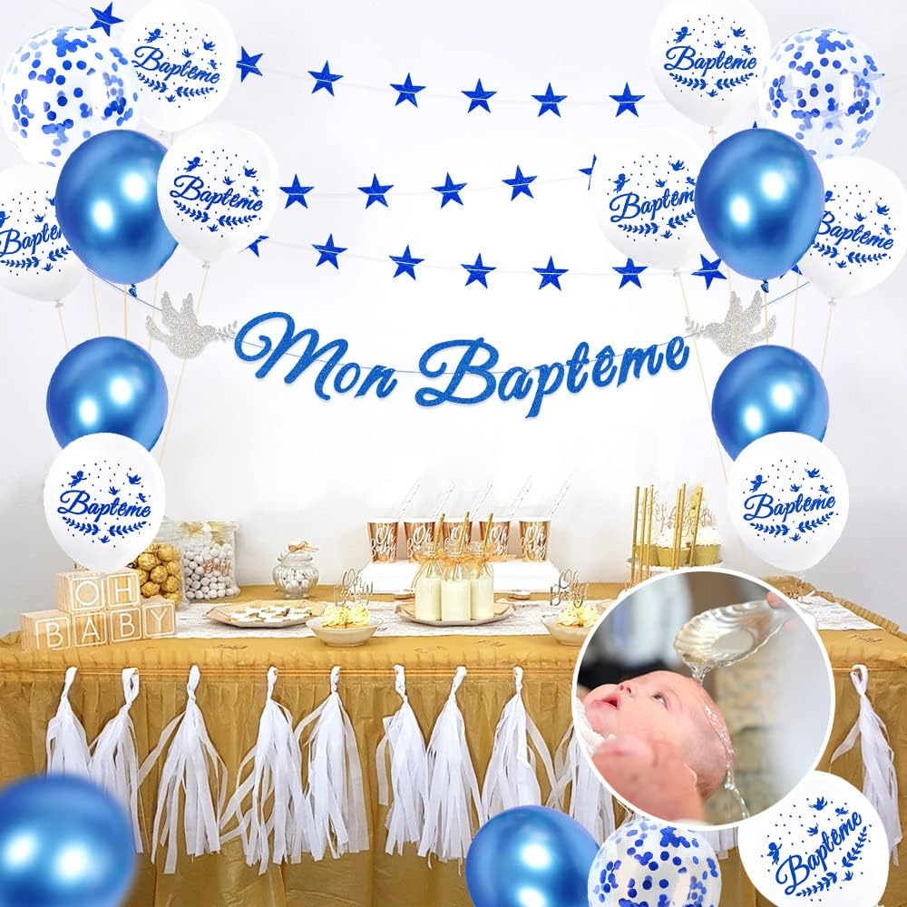 iZoeL Decoration Bapteme Balloons blue