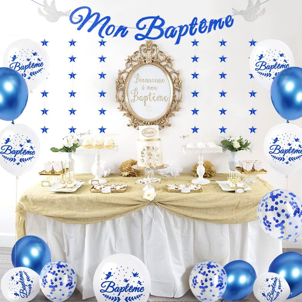 iZoeL Decoration Bapteme Balloons blue