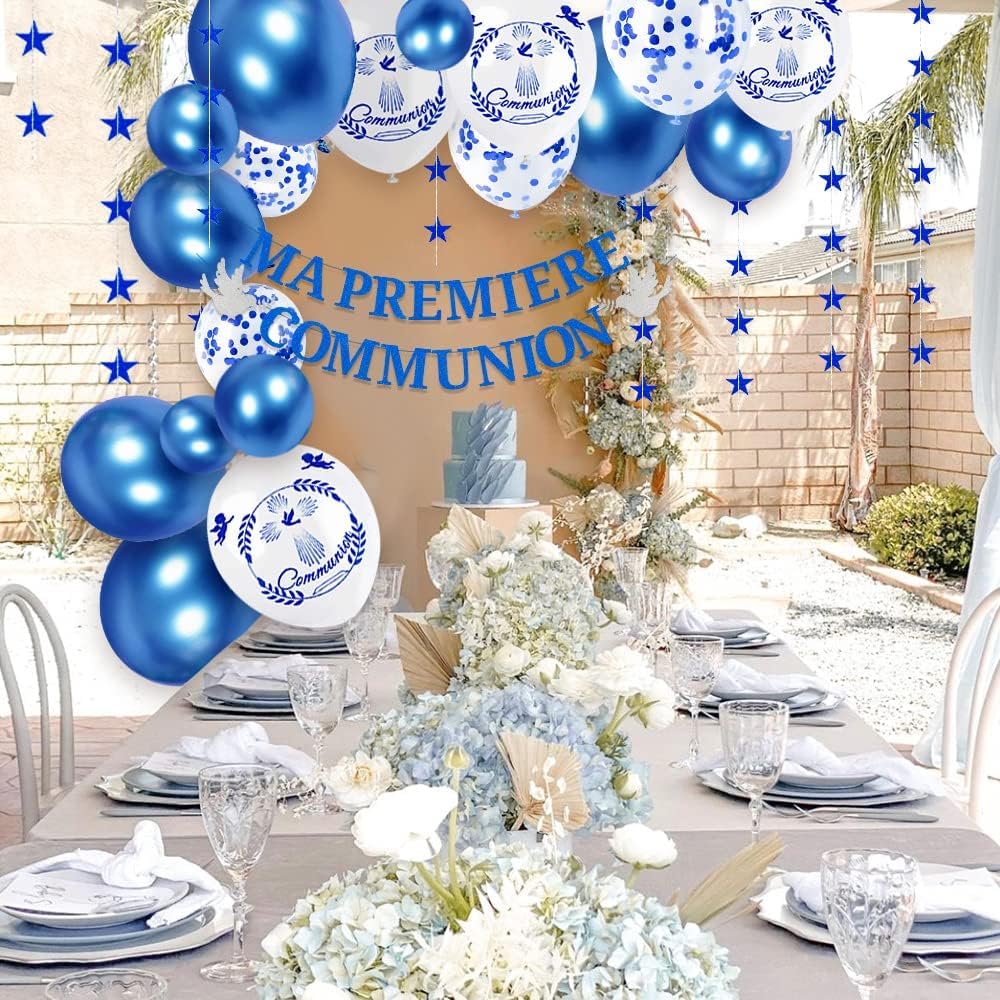 iZoeL Dekoration Kommunion Luftballons blau 2