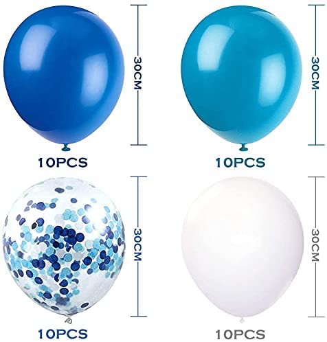 iZoeL Party Balloons 40 Blau Confetti Balloon for Helium Birthday Wedding Baby Shower Decoration