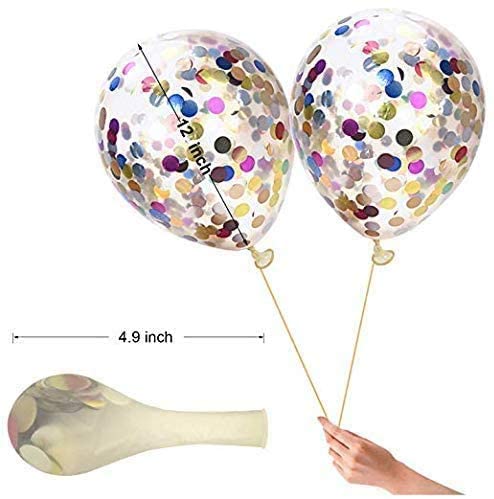 iZoeL Confetti Balloons 30pcs 12" Latex Balloons Prefilled Rainbow Glitter Confetti for Wedding Birthday Proposal Party Decoration