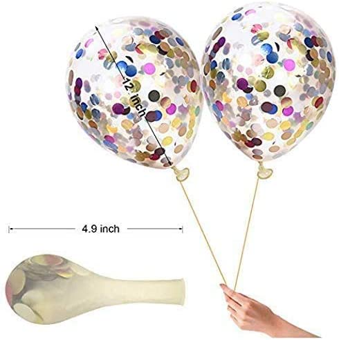 iZoeL Confetti Balloons 30pcs 12" Latex Balloons Prefilled Rainbow Glitter Confetti for Wedding Birthday Proposal Party Decoration
