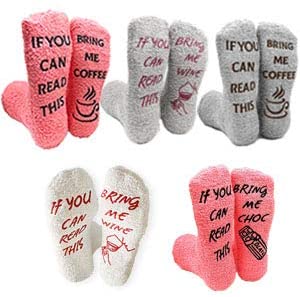 iZoeL If You Can Read This Bring Me Socks Funny Socks Non-slip Chocolate Coffee Socks Gift Box Packaging, Novelty Birthday Valantine Gift for Women Wife Daughter Girlfriend Mother