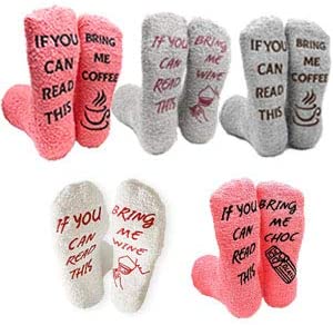 iZoeL If You Can Read This Bring Me Socks Funny Socks Non-slip Chocolate Coffee Socks Gift Box Packaging, Novelty Birthday Valantine Gift for Women Wife Daughter Girlfriend Mother