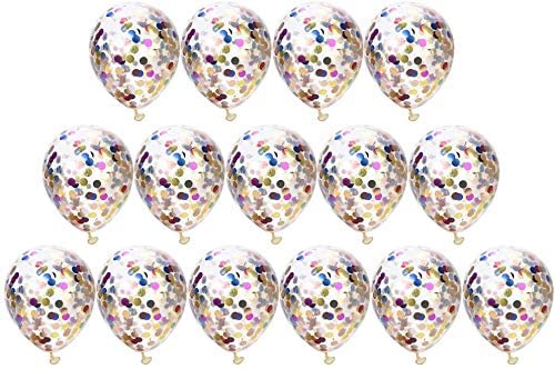 iZoeL Confetti Balloons 30pcs 12" Latex Balloons Prefilled Rainbow Glitter Confetti for Wedding Birthday Proposal Party Decoration