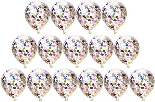 iZoeL Confetti Balloons 30pcs 12" Latex Balloons Prefilled Rainbow Glitter Confetti for Wedding Birthday Proposal Party Decoration