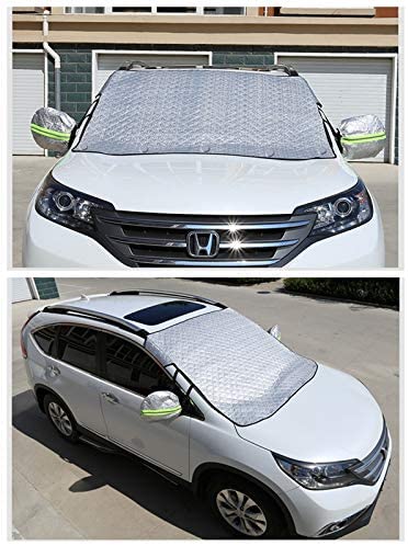 iZoeL Car Windscreen Cover with magnets for Frost Snow Ice Sun Shade 2 Hooks Universal for SUV Car Trucks