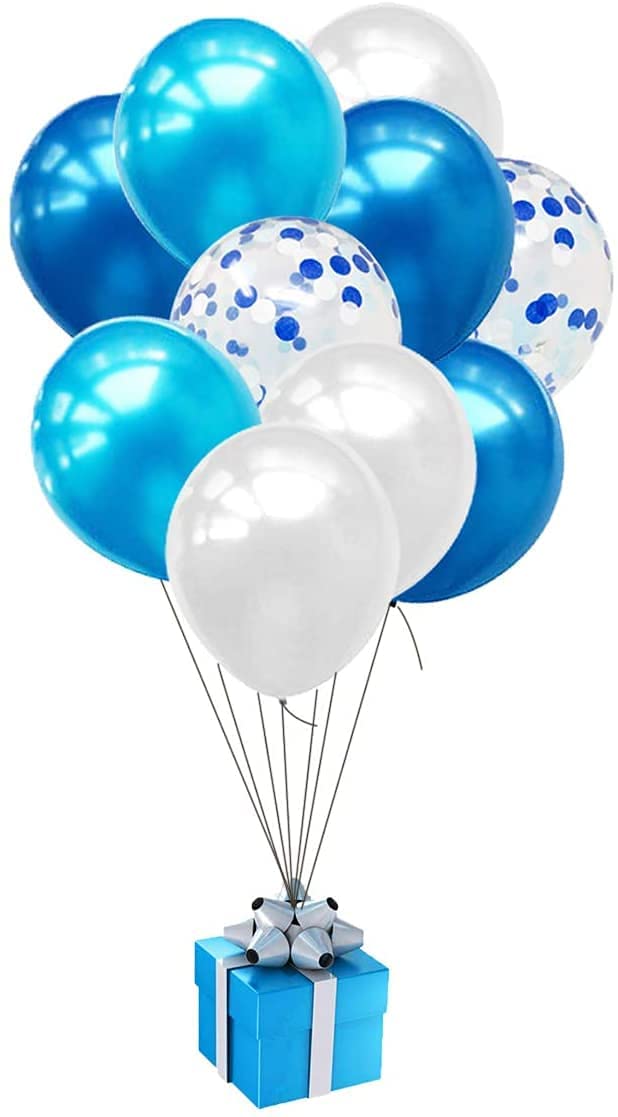 iZoeL Party Balloons 40 Blau Confetti Balloon for Helium Birthday Wedding Baby Shower Decoration