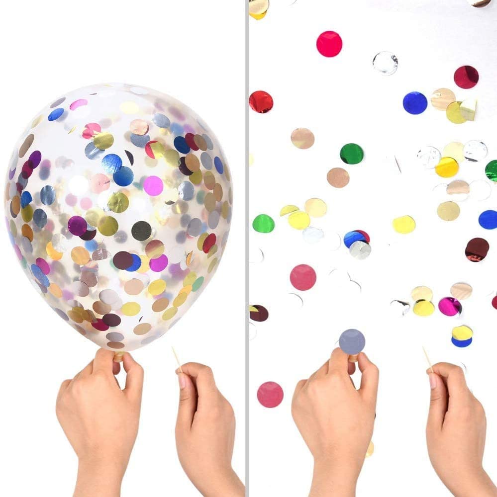 iZoeL Confetti Balloons 30pcs 12" Latex Balloons Prefilled Rainbow Glitter Confetti for Wedding Birthday Proposal Party Decoration