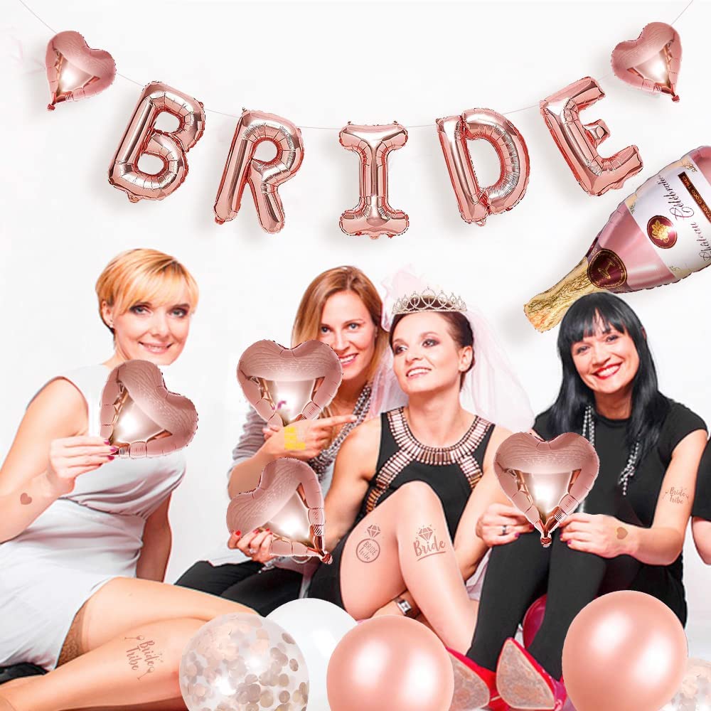 iZoeL Hen Party Accessories, Bride to Be Sash, Veil, Rhinestone Tiara, Hen Party Game Dare Cards, Foil Curtains, Champagne Ring Balloon, Tattoos, Hen Do Party Decoration Hen Party Bag Fillers