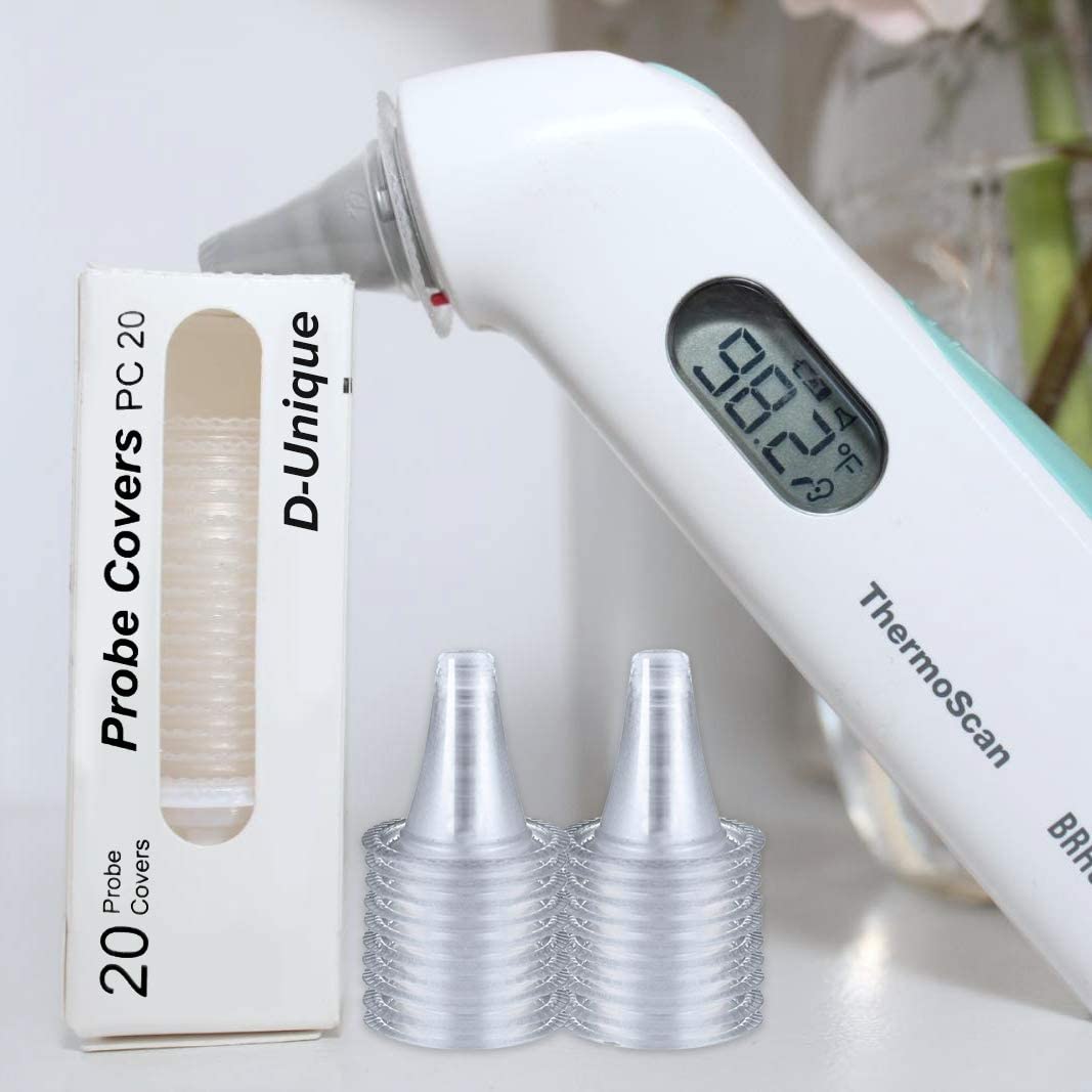 iZoeL 100 Counts Ear Thermometer Probe Covers/Refill Caps/Lens Filters for All Braun ThermoScan Models and Other Types of Digital Thermometers Disposable Covers