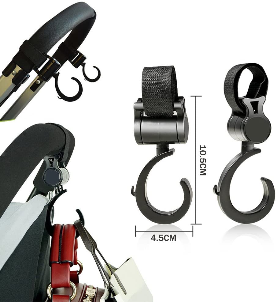 iZoeL Buggy Grippers & Pram Clips Set 6 Stoller Clips & 2 Hooks Pram Muslin Blanket Clamps Stroller Pegs to Hook Toys Cover Toys