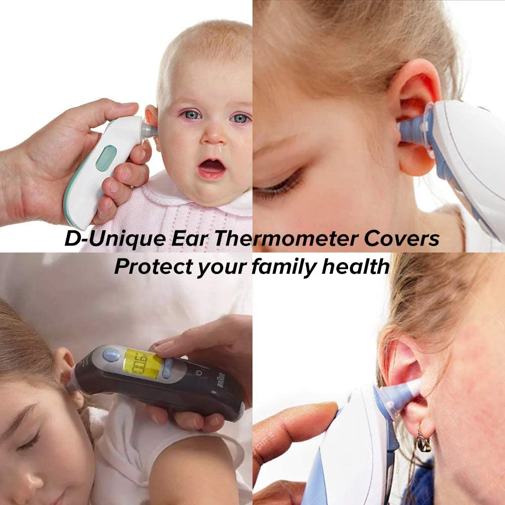 iZoeL 100 Counts Ear Thermometer Probe Covers/Refill Caps/Lens Filters for All Braun ThermoScan Models and Other Types of Digital Thermometers Disposable Covers