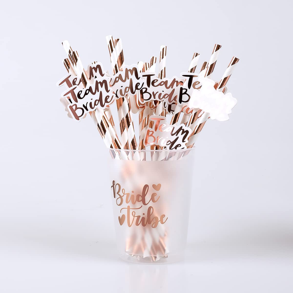 iZoeL Hen Party Accessories, 16 Hen Party Cups Straws, 1 Bride Bracelet Bride Tribe Bracelet, Tattoos Bride Tribe - Hen Party Decoration Hen Party Bag Fillers Hen Do Bride to Be Decorations