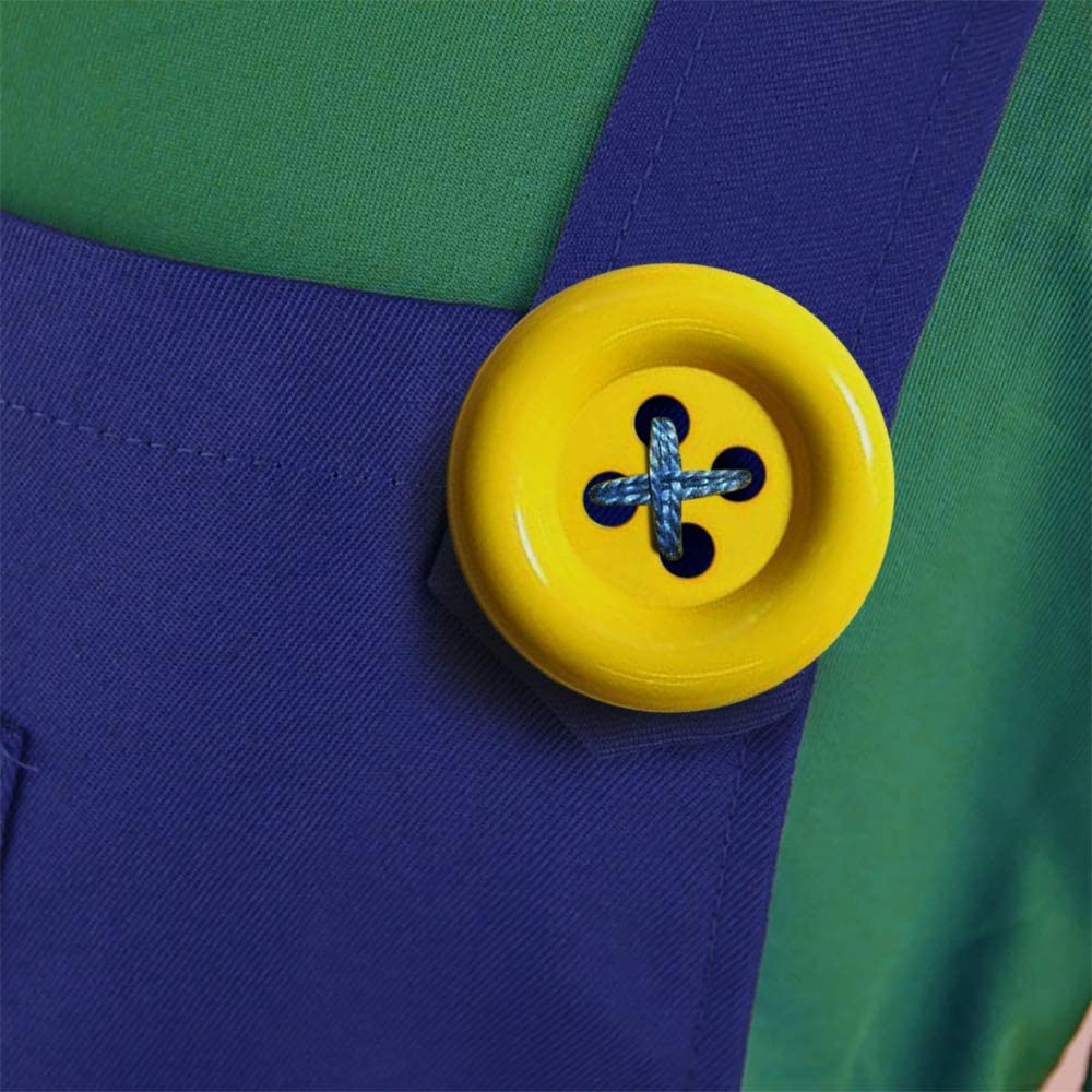 iZoeL 4 Yellow Buttons 5cm XXL for Super Mario Luigi Costume Mario trouser and dress carnival costume accessories Mario Bros Party themed Adult kid