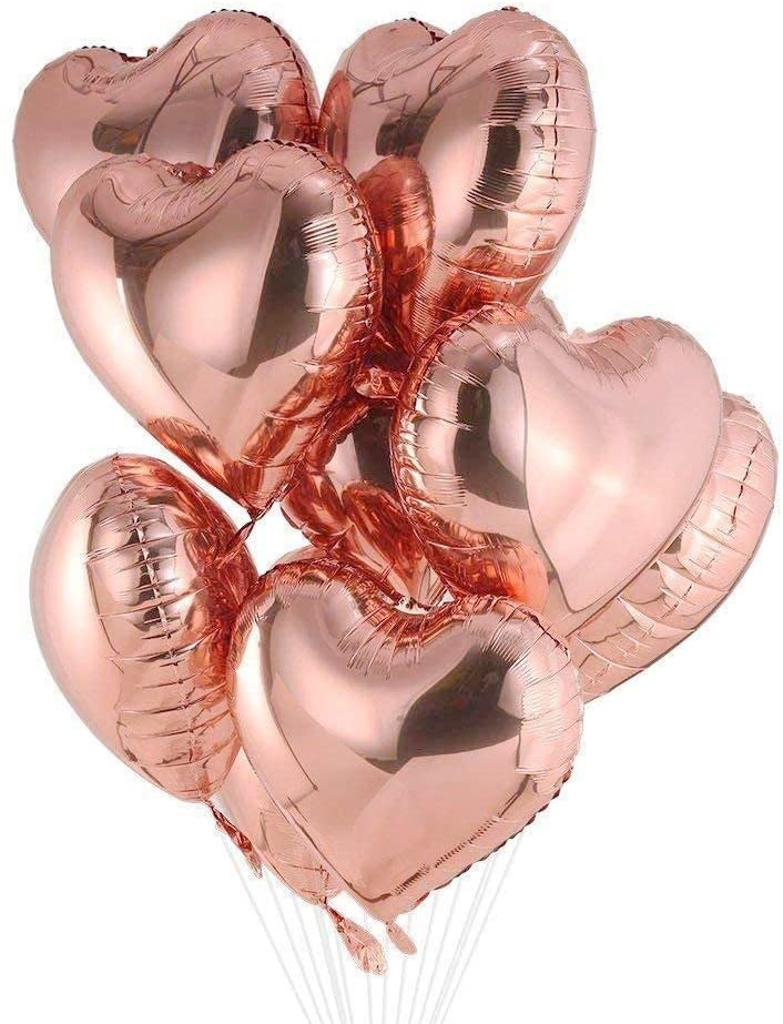 iZoeL Valentines Decorations, Rose Gold Valentines Balloons XXL LOVE Balloon, 6pcs Helium Heart Balloons, Hearts Garland 2m, 12pcs Balloons for Wedding Anniversary Engagement Party (rose gold)