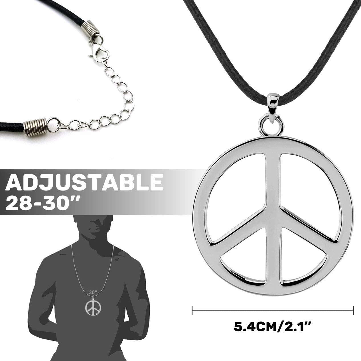 iZoeL Hippie Costumes Clothes for Men Halloween Costumes Women - Hippie T-Shirt Hippie Wig Sunglasses Peace Necklace Headband - 80s Accessories 70s Fancy Dress Disco 80s Night Festival