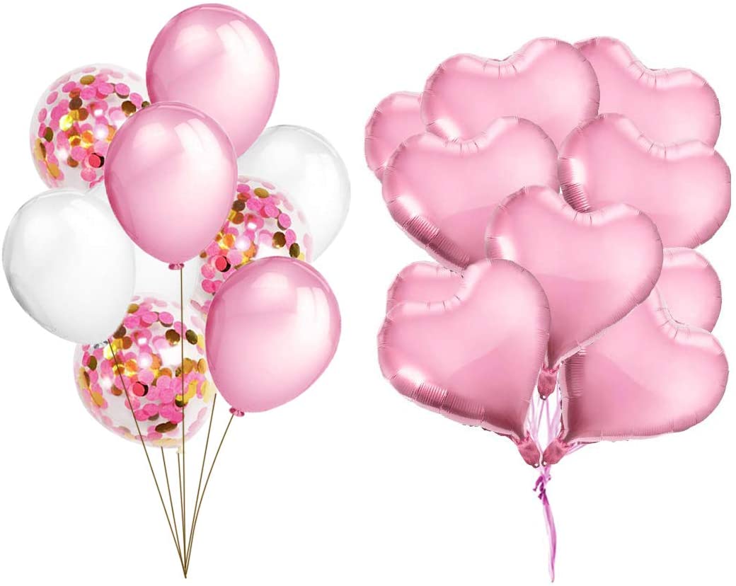 iZoeL 2021 Graduation Decorations Party Supplies, Black Gold Congrats Grad Banner, I Graduated Sash, Fringe Curtain, 36'' Jumbo Confetti Balloons, Pom poms, Hanging Swirls for Class of 2021 (pink)