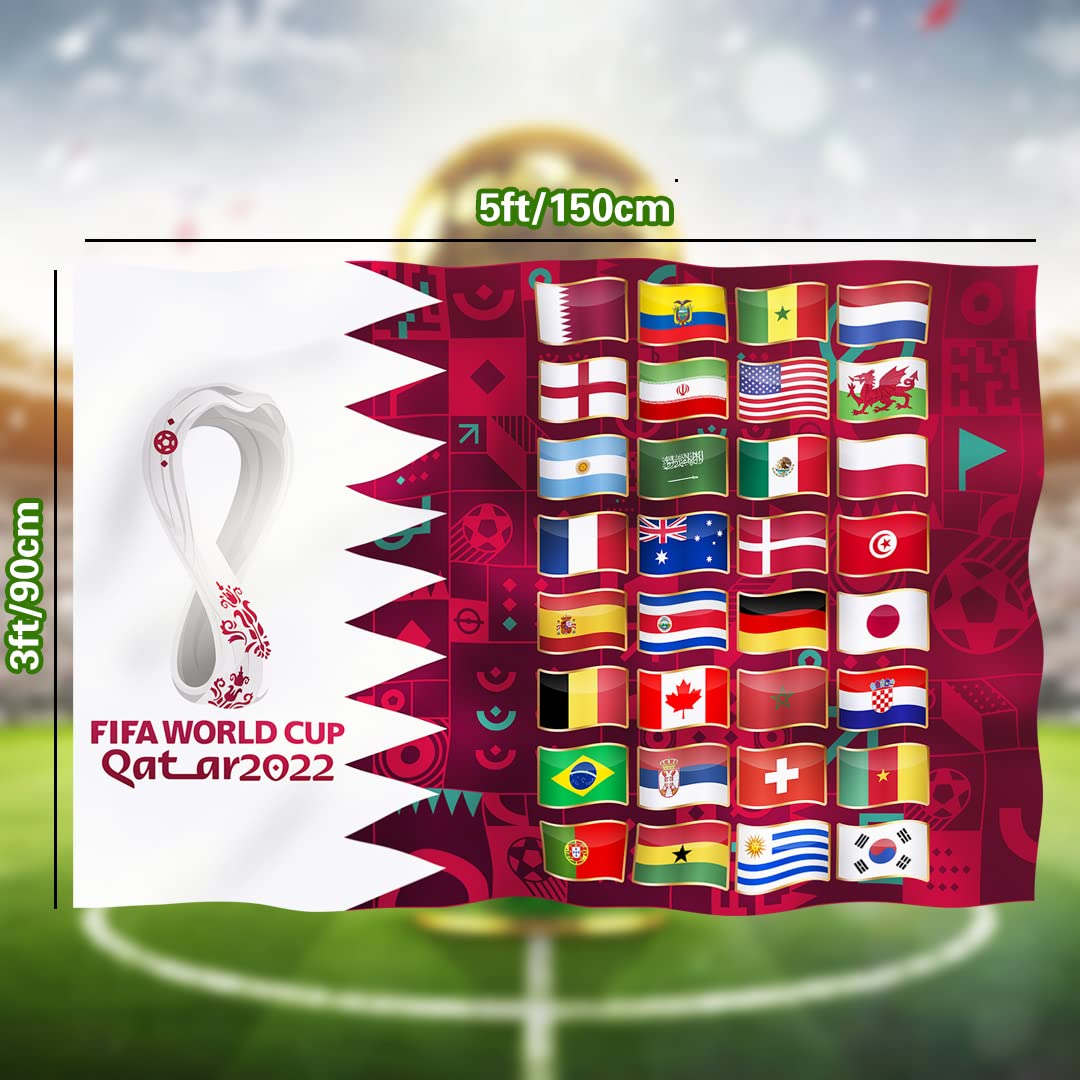 String flag + big national flag + 32 hand-waving flags…