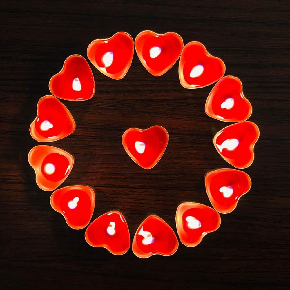 iZoeL Romantic Decorations - Balloons LOVE 50pcs Heart Romantic Candle 1000pcs Rose Petals Heart Balloons for Wedding Anniversary Engagement Party Decorations