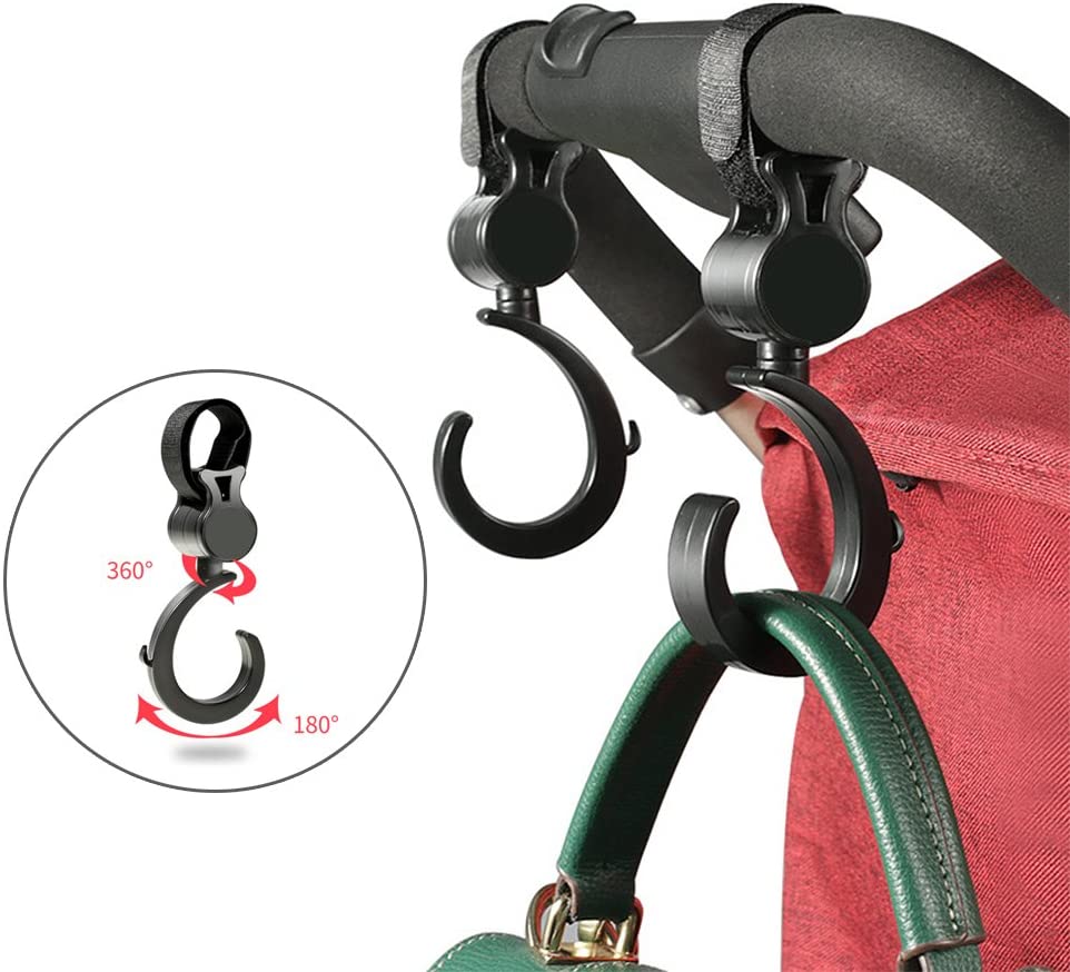 iZoeL Buggy Grippers & Pram Clips Set 6 Stoller Clips & 2 Hooks Pram Muslin Blanket Clamps Stroller Pegs to Hook Toys Cover Toys