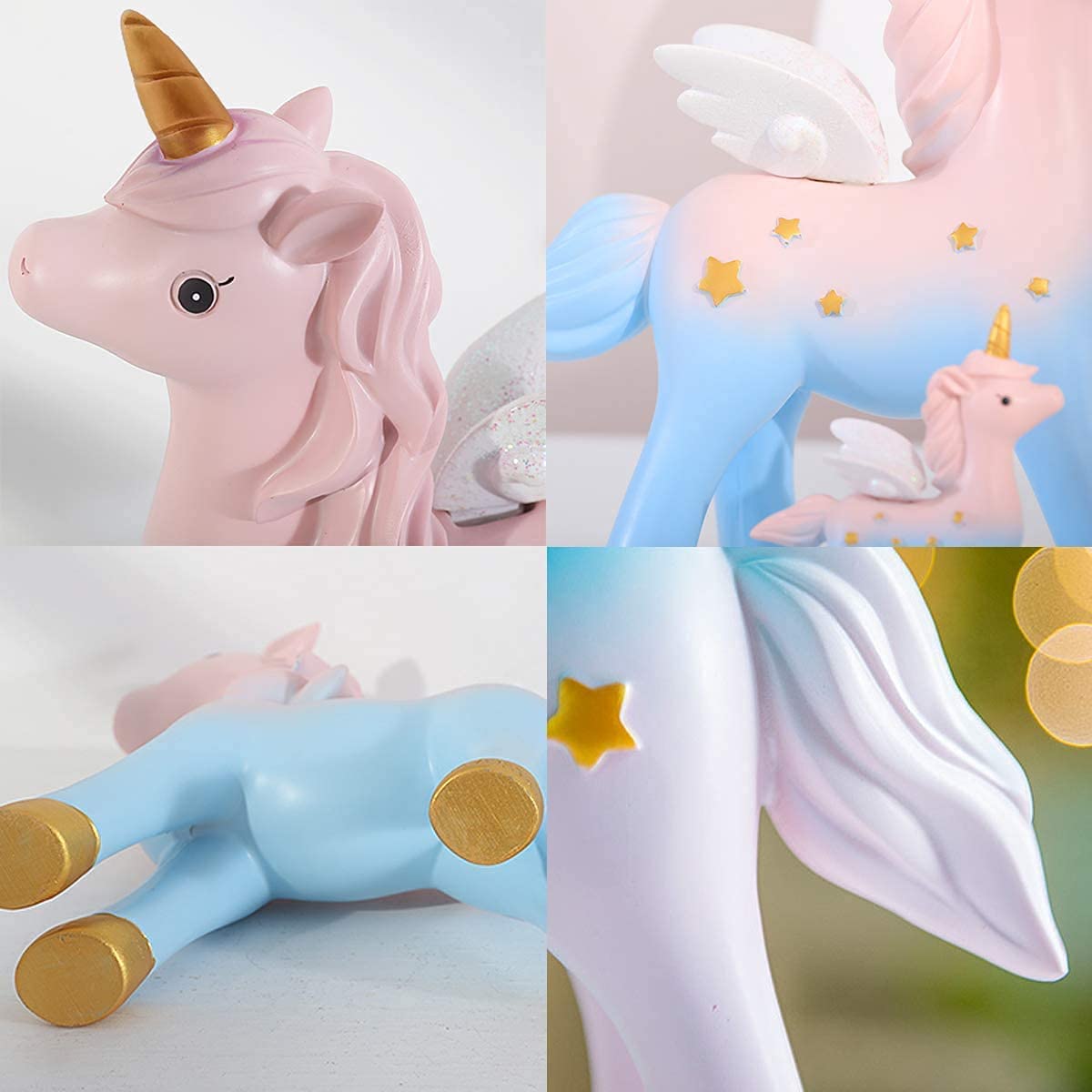 iZoeL Unicorn Cake Topper, Birthday Cake Decoration, 1 Pink Hairball Arch 1 Rainbow 1Happy Birthday Banner 2 Clouds 4 Balloons 10 Stars 3 Little Unicorns For Girl Kid Women Birthday Party