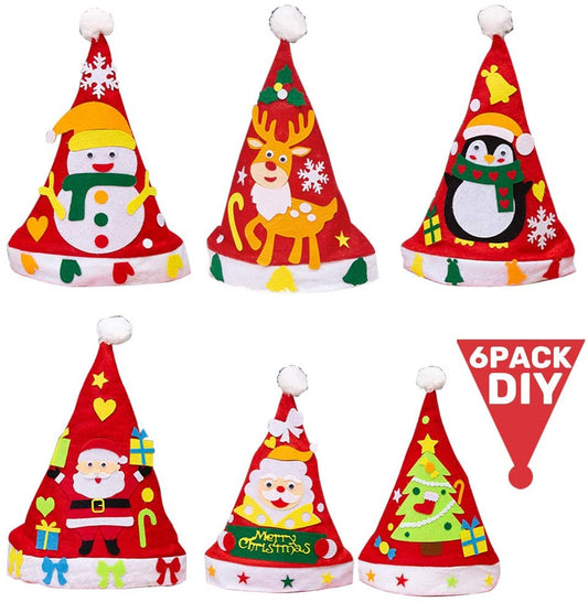 iZoeL6 pieceDIY Christmas hats