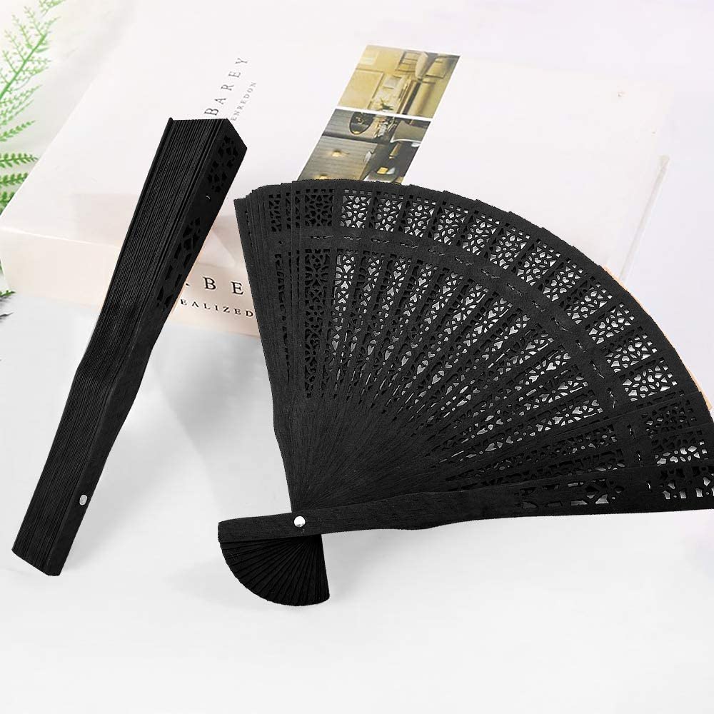iZoeL Wooden Folding Fans Handheld Folding Fans 12pcs Beige Bamboo Fan Women's Hand Held Holding Fans for Wedding Birthday Party Decoration Walls Idea Gifts Dancing Prop Party Favor