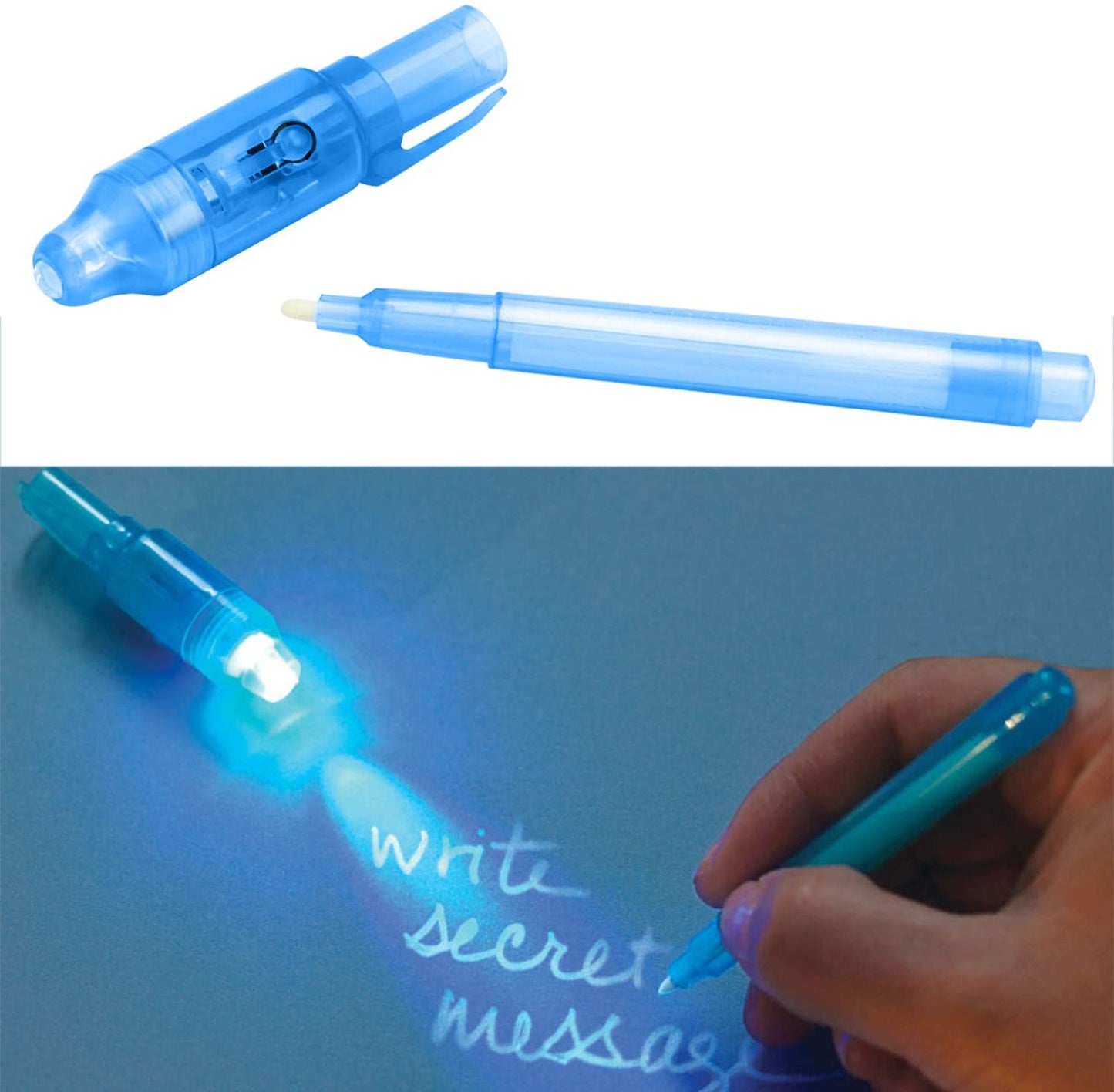 iZoeL 14 secret pen with UV light, invisible writing, Spy Invisible UV Pens detective birthday party accessory Party Bags Filler for Boy Kid Girl Children