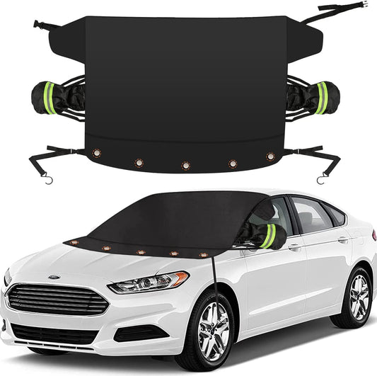 iZoeL Windshield Cover Magnetic Car Windscreen Cover Winter Car Cover with Wing Mirror Cover, Snow Frost Protector Ice Guard Waterproof Full Protection for SUV Truck (XLSize 157CM*126CM)