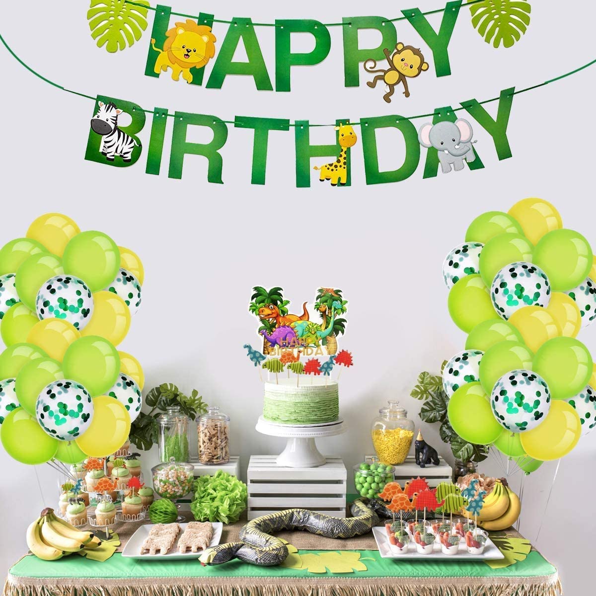 iZoeL 73pcs Dinosaur Cake Toppers for Boys, Dinosaur Cake Decorations Birthday, Happy Birthday Caker Topper - Girls Kids ungle Birthday Party Supplies Baby Shower - 1st 2nd 3rd 4th 5th 6th