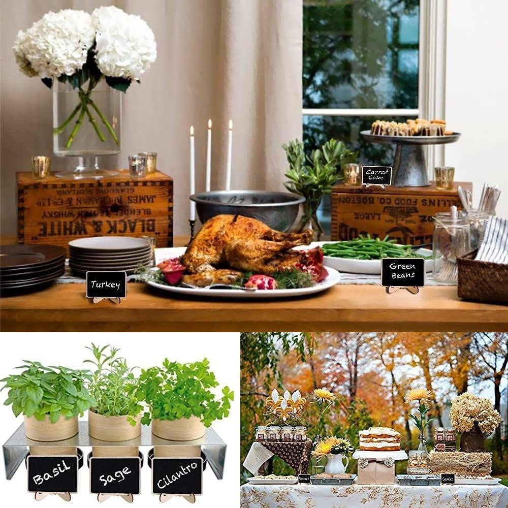 iZoeL Chalkboards Small Blackboard Decorative Double Sided with Stand for Signs Name Plates Crafting Table Settings Message Board Weddings Parties Event Decorations