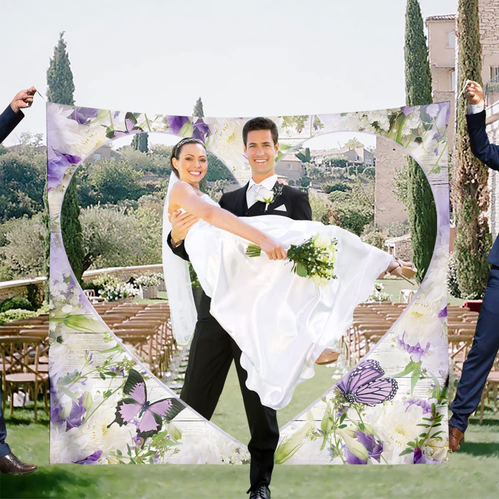 iZoeL Hochzeitsherz zum Ausschneiden 200x180cm Hochzeitslaken Brautpaar Herz große Bettlaken mit 2 Scheren, Hochzeitsspiel, Herz im Bettlaken, Hochzeitstuch