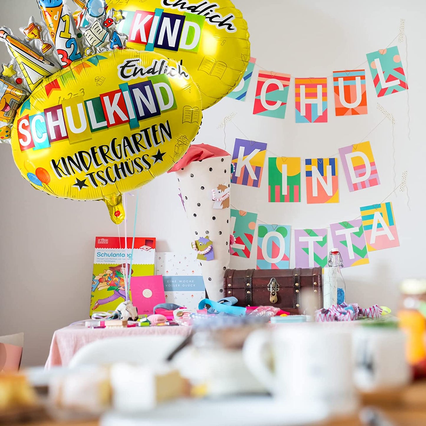 iZoeL First Day of School, Foil Balloon, 2 Pieces, Helium Air Balloon, First Day of School, Boy Girl Decoration