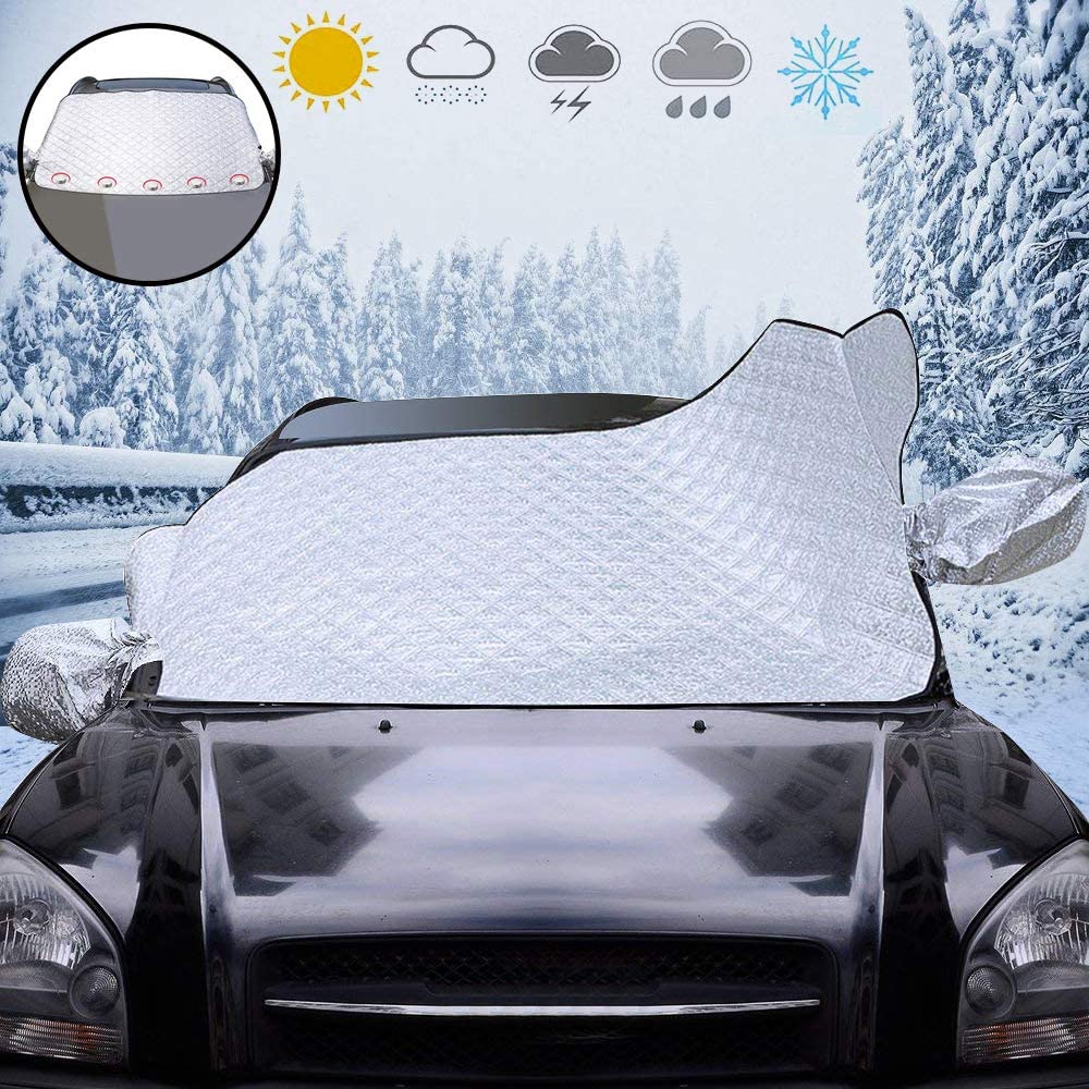 iZoeL Windscreen Cover Car screen Frost Protector Magnetic Windscreen Cover with Rear View Mirror Cover Universal for SUV Truck Van …