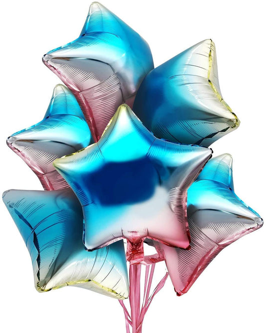 iZoeL Birthday Party Decoration, 28pcs Multicolor Foil Star Balloon 16inch Plus 20m Ribbons Aluminum Shining Balloon for Baby Shower Wedding Birthday Party Celebration for Girls Woman