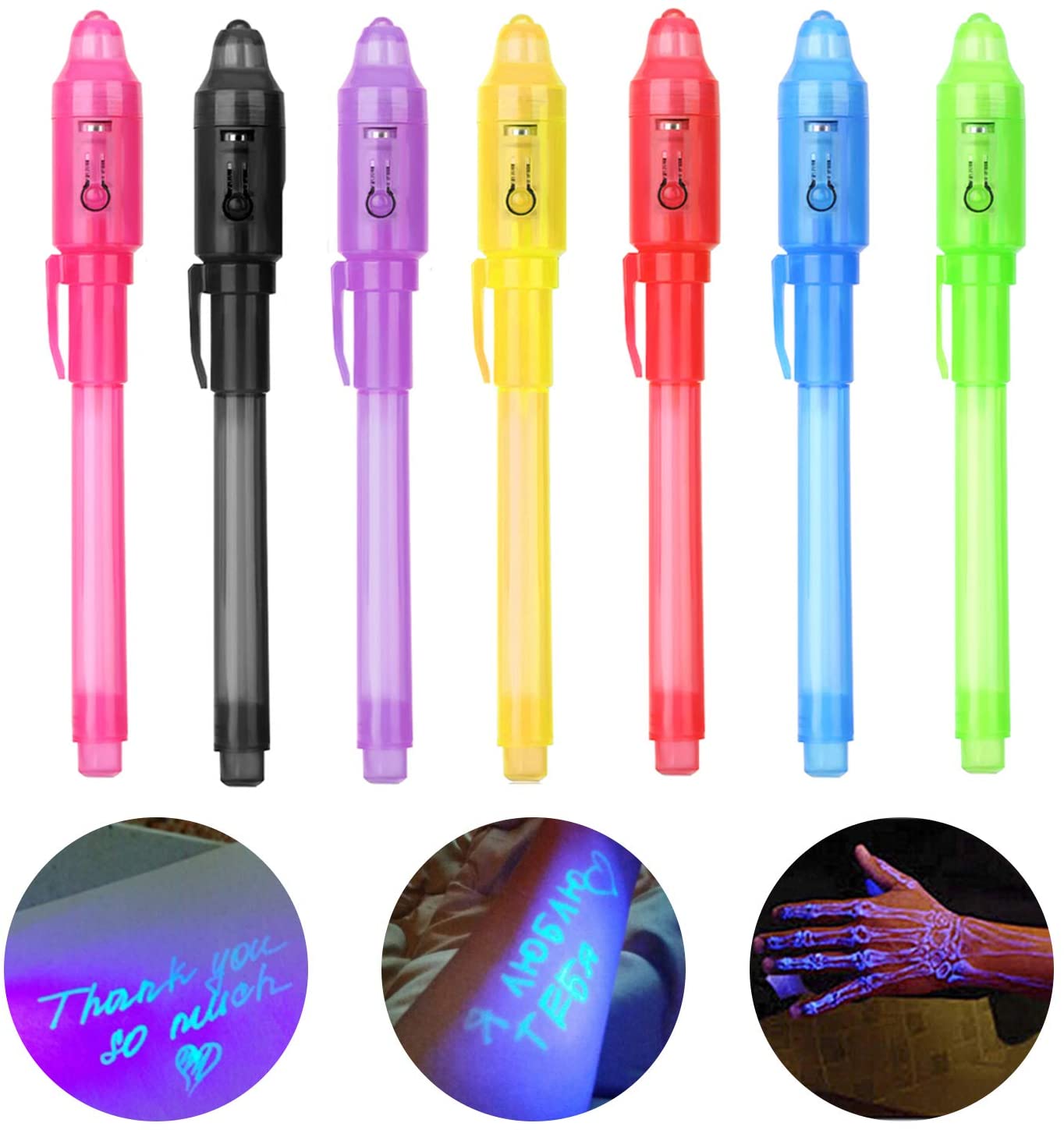 iZoeL 14 secret pen with UV light, invisible writing, Spy Invisible UV Pens detective birthday party accessory Party Bags Filler for Boy Kid Girl Children
