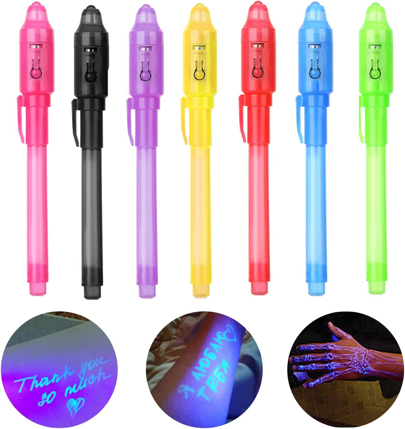 iZoeL 14 secret pen with UV light, invisible writing, Spy Invisible UV Pens detective birthday party accessory Party Bags Filler for Boy Kid Girl Children