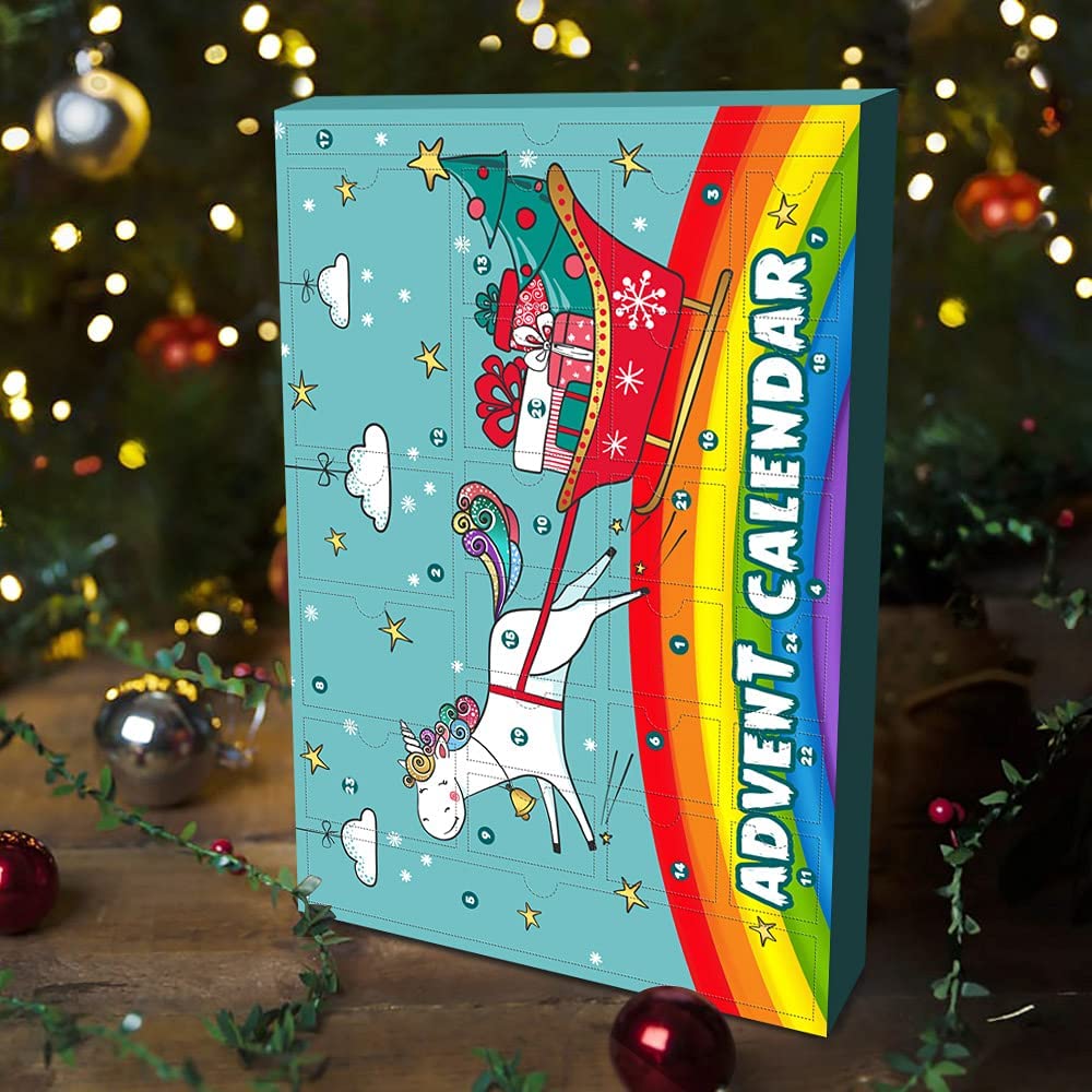 iZoeL Unicorn Advent Calendar for Girl 2022 Christmas, 24 Days Novelty Gifts, Unicorn Stationery, Accessories, Jewelry, Surprise to Countdown Days