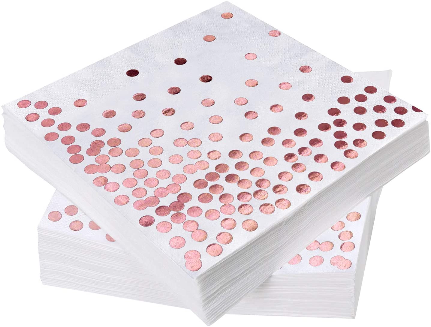 iZoeL Rose Gold Paper Napkins 60 Pack(33 x 33 cm) - Soft Comfortable Dinner Napkins - 3PLY Disposable Absorbent Napkin - Ideal for Birthday Party Decorations Bridal Wedding Hen Party