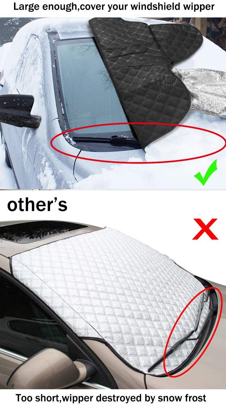 iZoeL Windscreen Cover Car screen Frost Protector Magnetic Windscreen Cover with Rear View Mirror Cover Universal for SUV Truck Van …