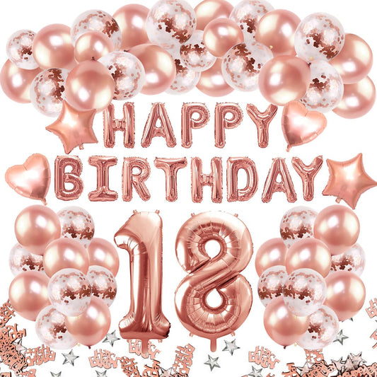 iZoeL 18th Rose Gold Birthday Balloon