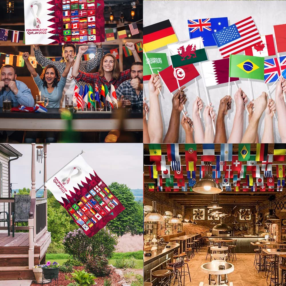 String flag + big national flag + 32 hand-waving flags…
