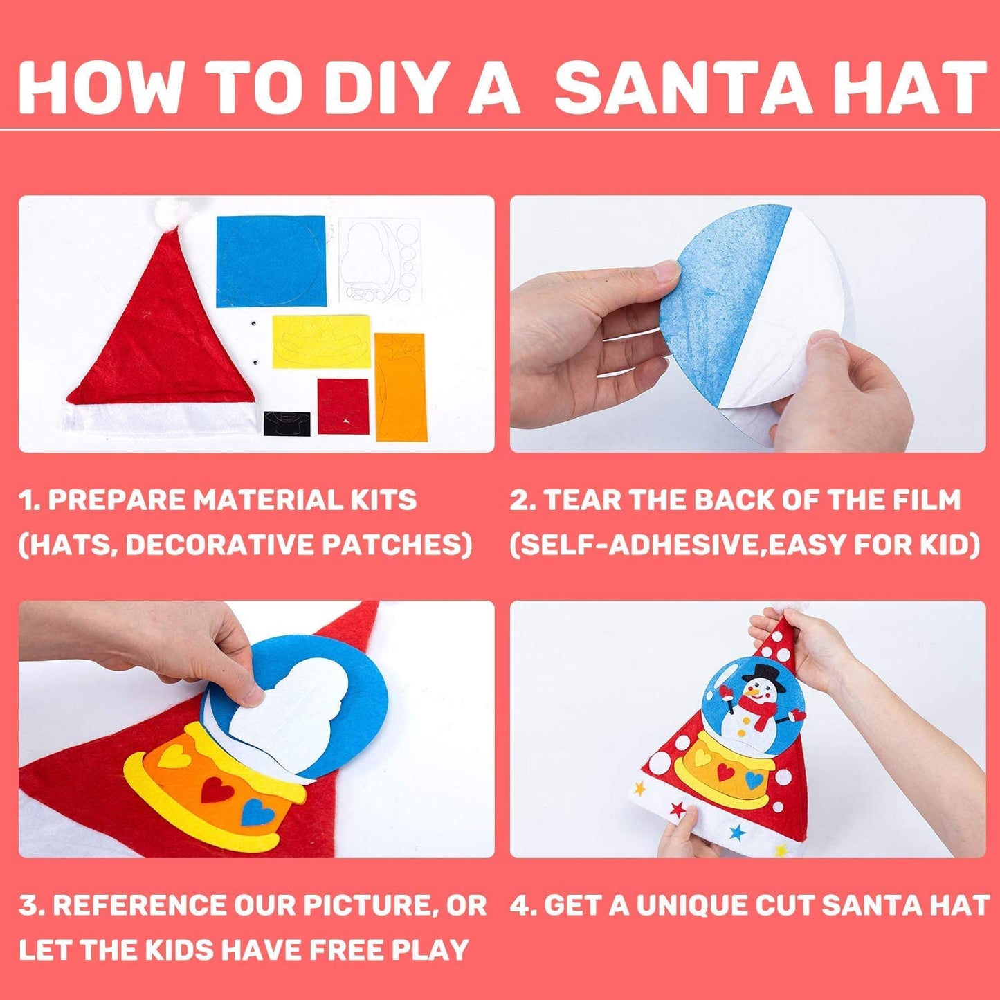 iZoeL6 pieceDIY Christmas hats