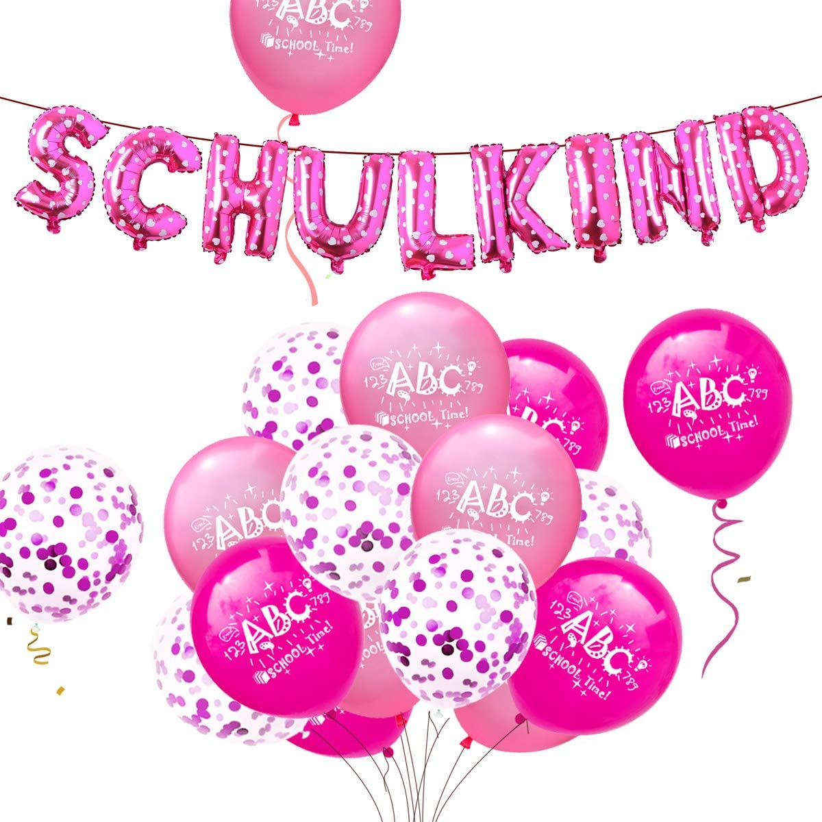 iZoeL Schuleinführung Schulanfang Einschulung SCHULKIND foil balloons rose latex balloons for girls 380-2