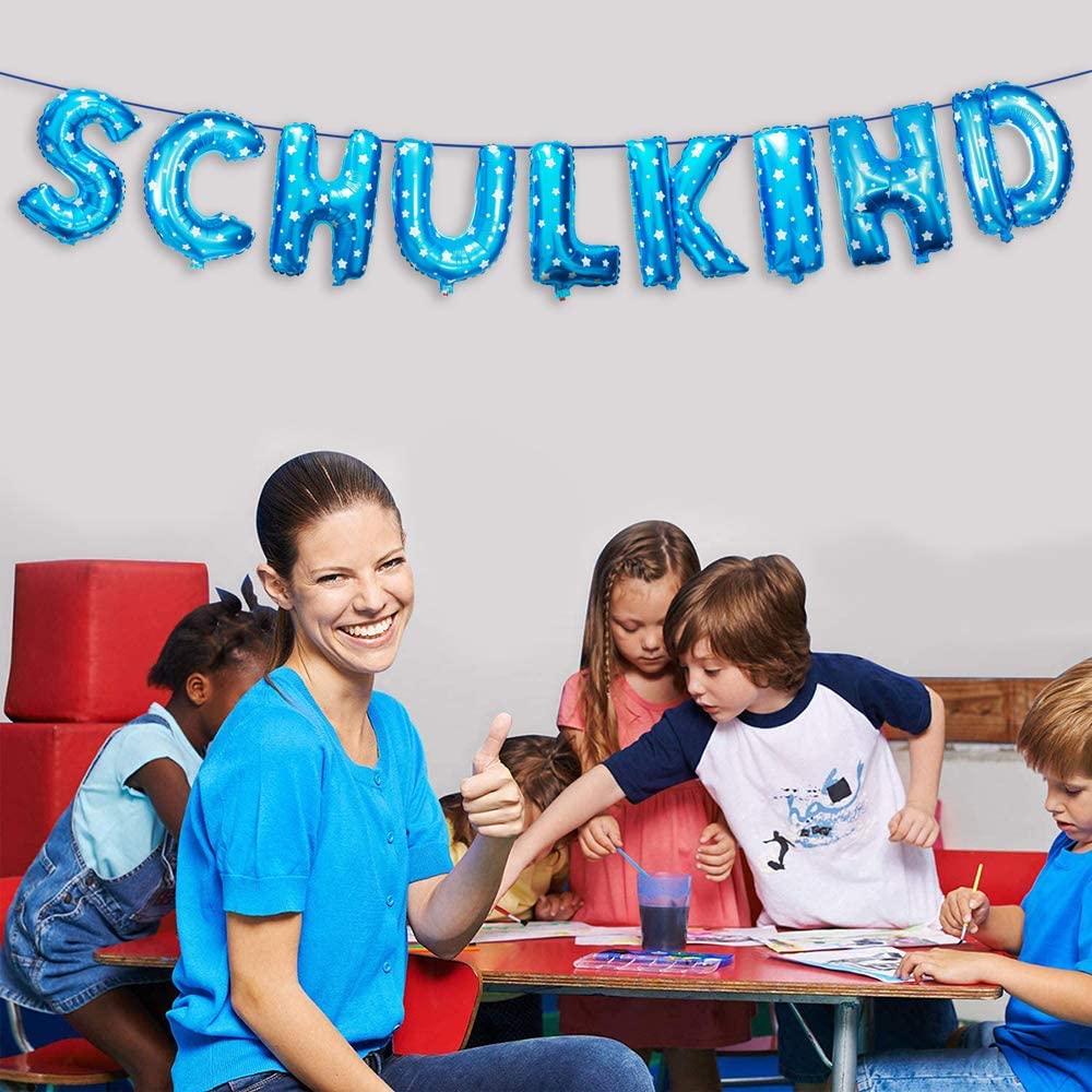 iZoeL Schuleinführung Schulanfang Einschulung Deko SCHULKIND Foil Balloons 15 Latex Balloons for boys 380-1