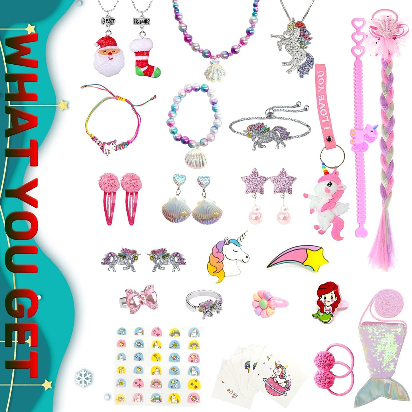 iZoeL Unicorn Advent Calendar 2021 Girls Christmas, 24 Days Novelty Gifts, Jewelry, Unicorn Accessories, Coin Purse, Countdown Days to Christmas Holiday, Xmas Surprise Gift for Girls Kids